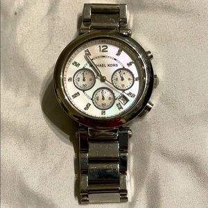 Michael Kors Silver Midsized Chronograph Ladies